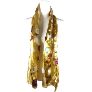 Golden Brown Green Sheer Rectangle Scarf 58 X 12 Glamour Feminine Classy
